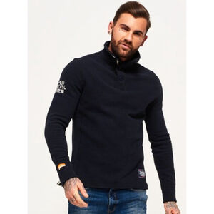 SUPERDRY Challenger Henley Japan Men’s Small Sweatshirt Sweater Black